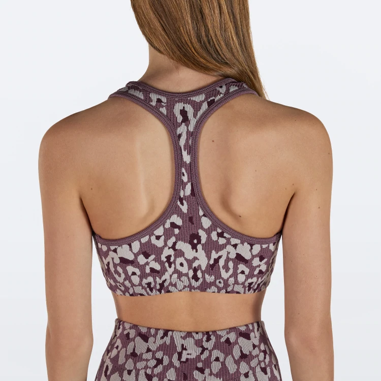 Lady Leopard Sports Bra - Taupe Pink