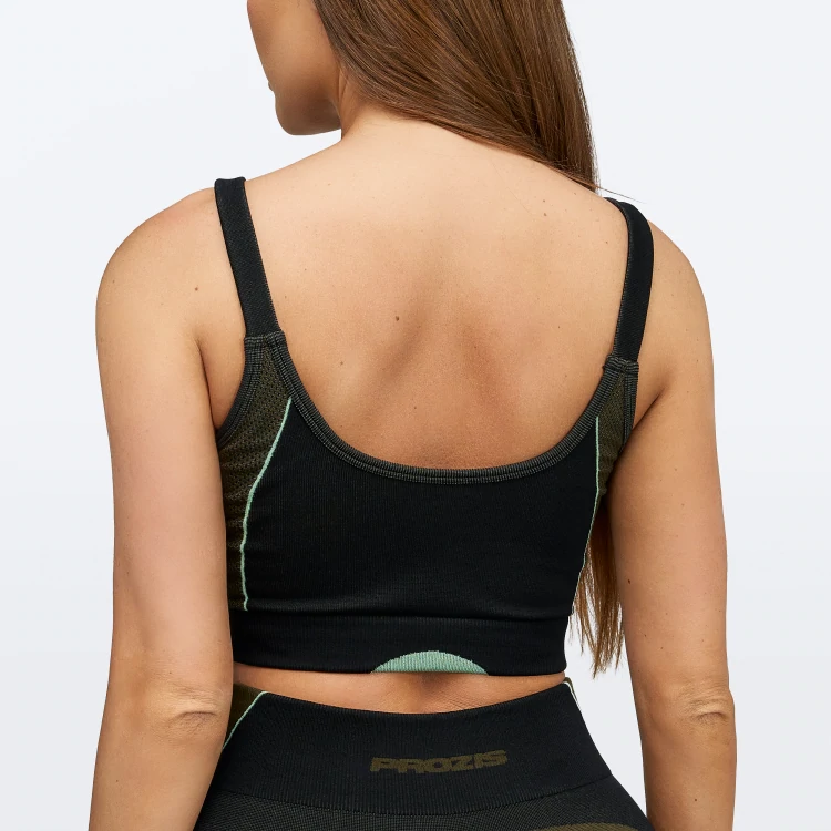 Delta Sports Bra - Olive Green / Black