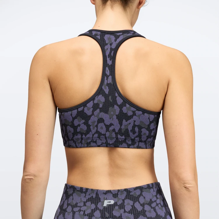 Lady Leopard Sports Bra - Black / Dark Lilac