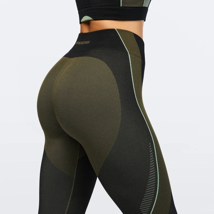 Legging Taille Moyenne Delta - Olive Green / Black