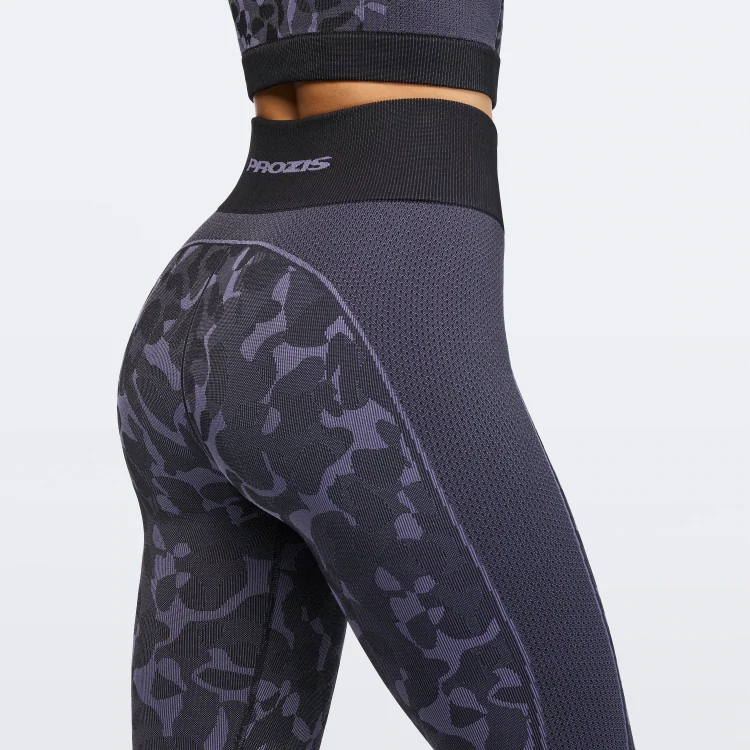 Special Unit Medium Waist Leggings - Black & Dark Lilac