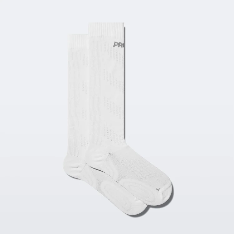 Comptech Cushioned Chaussettes Hauteur Genou - White