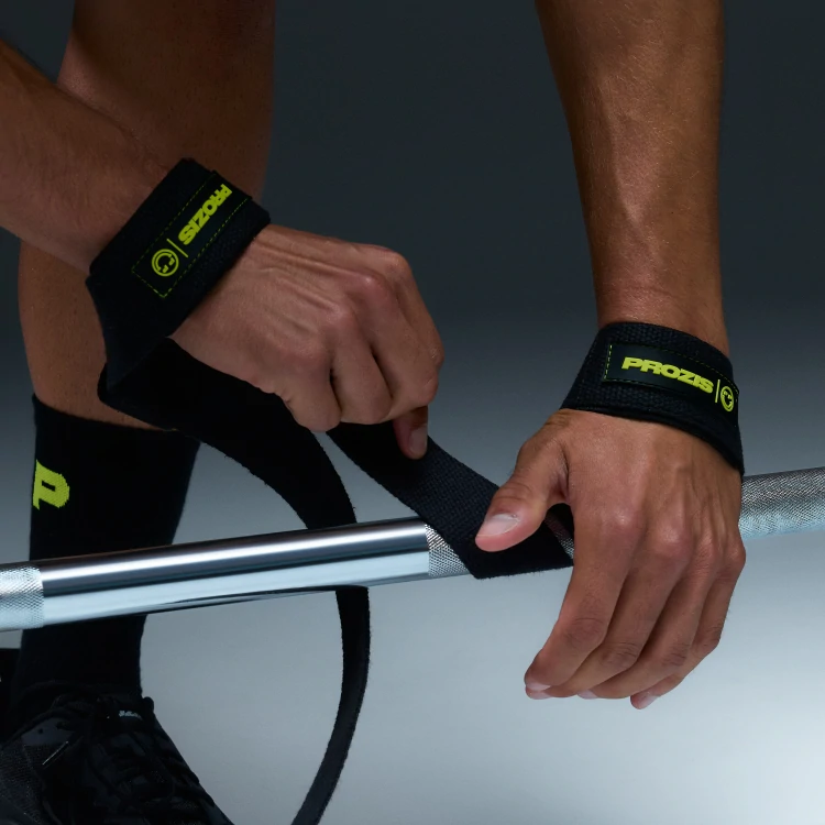  Cotton Lifting Straps - Black / Neon Yellow