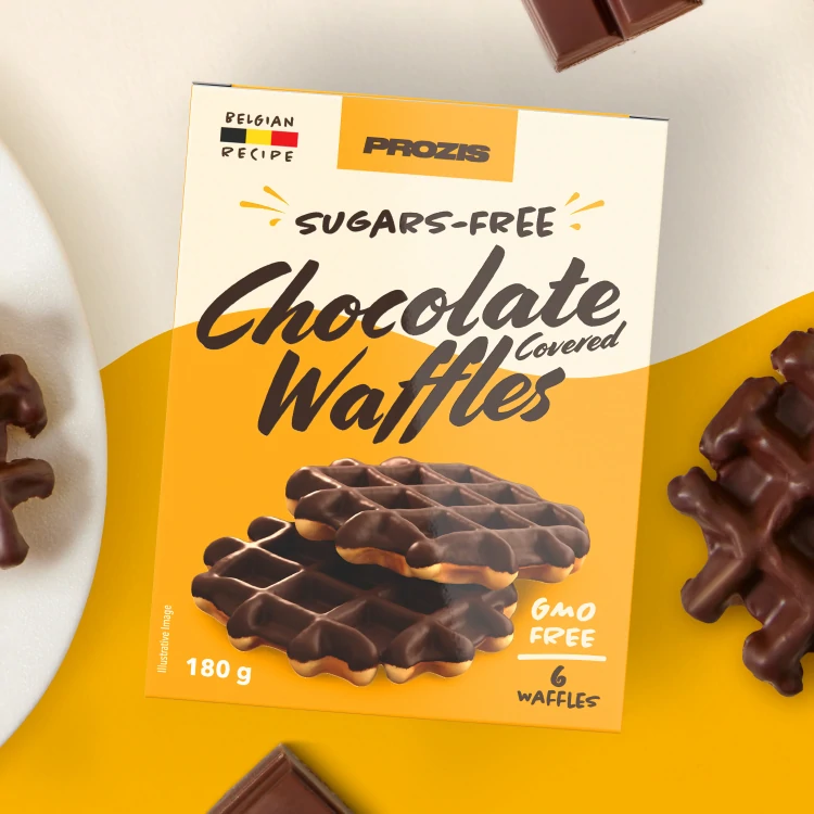 Gofres sin azúcares (6 ud) - Con cobertura de chocolate
