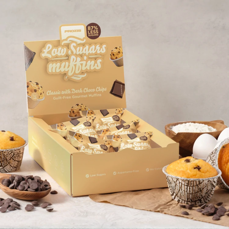 Muffiny o niskiej zawartości cukru (6 szt.) - Ciemne kawałki czekolady