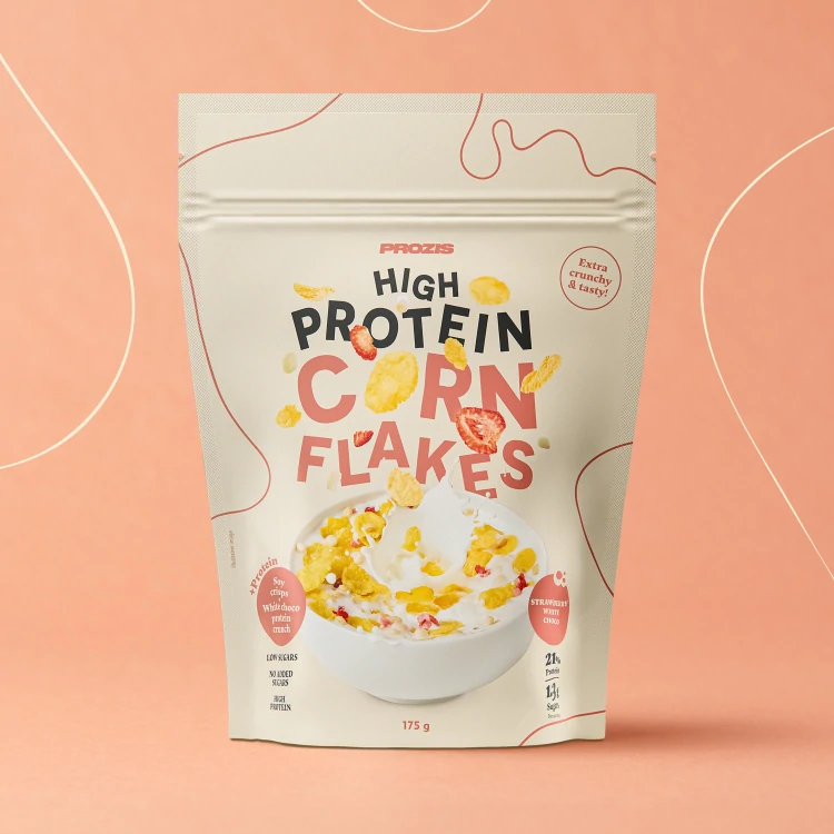 Copos de maíz proteicos - Fresa y chocolate blanco 175 g