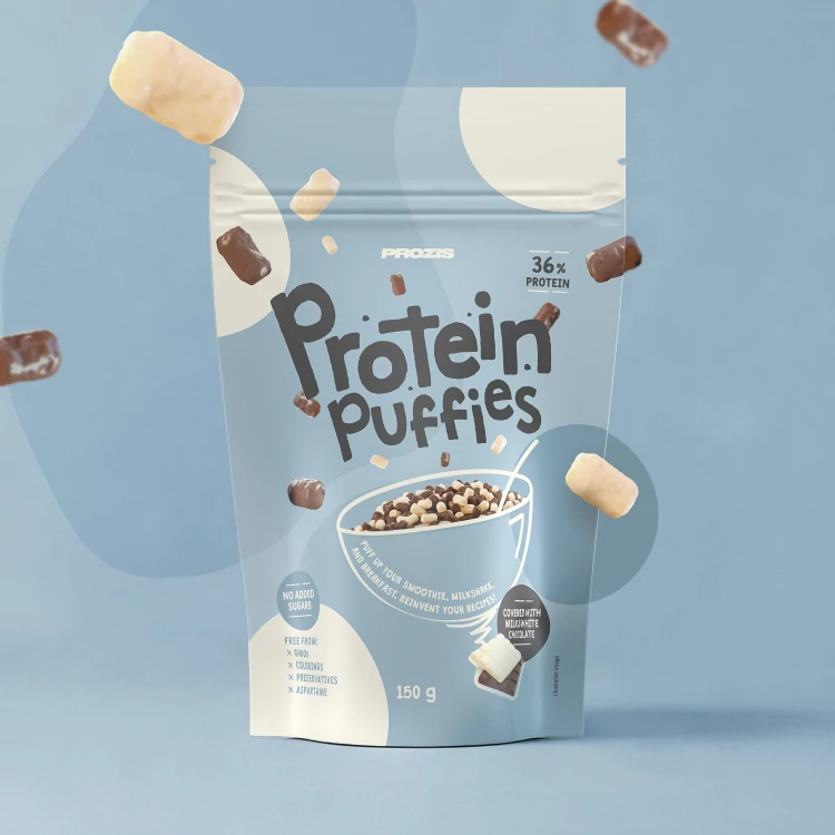 Protein Puffies - Chocolate Duo - White & Milk Chocolate Coating 150 g