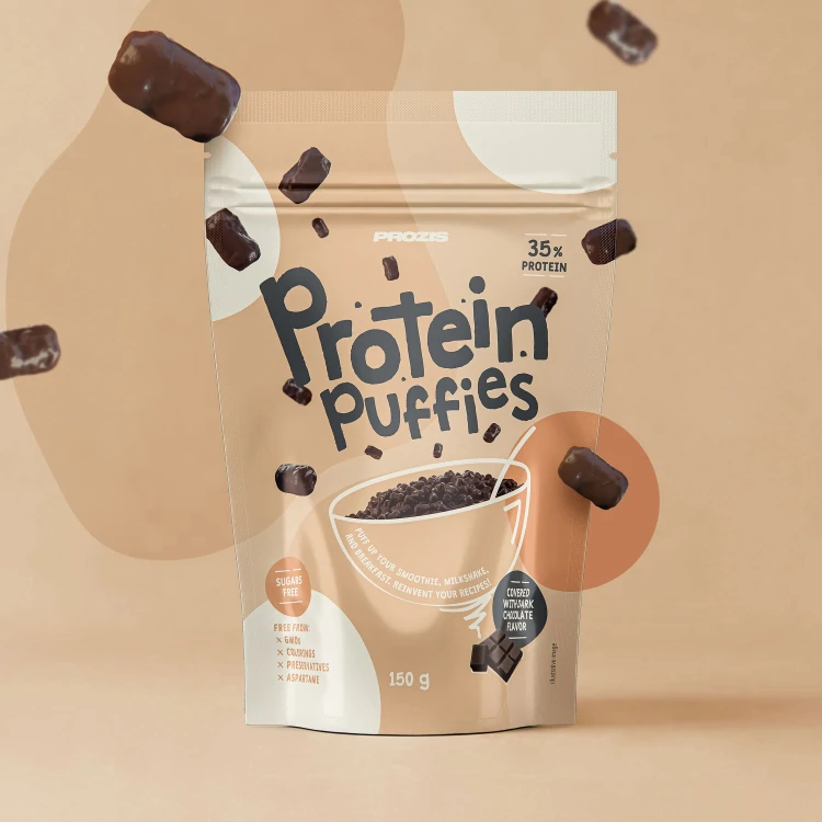 Protein Puffies - Cobertura de chocolate negro 150 g