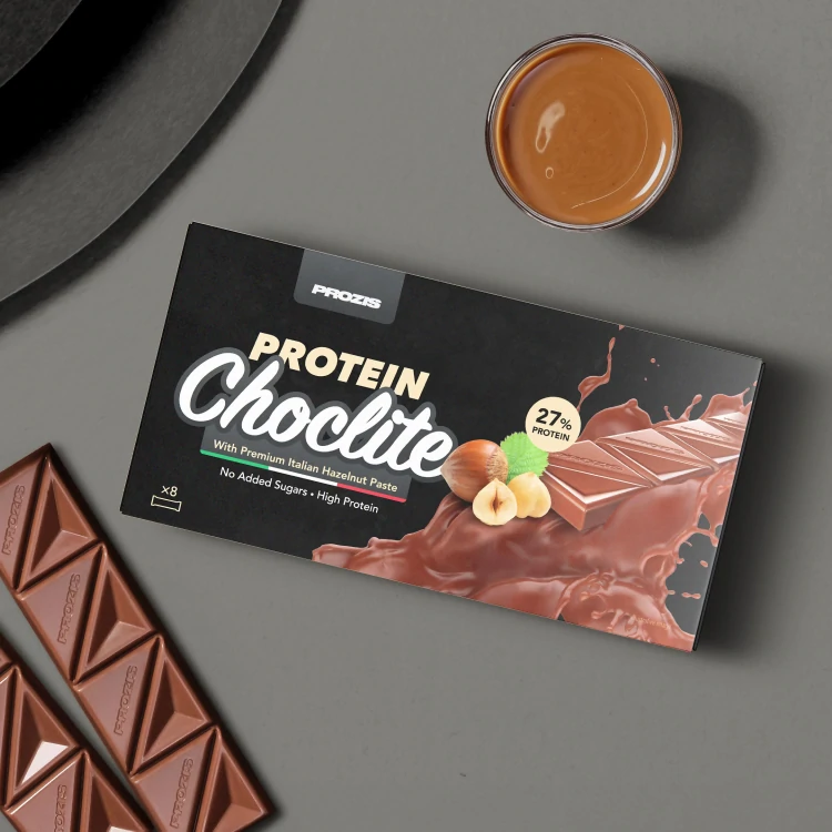 Barrita Proteica Choclite - Chocolate con Leche y Crema de Avellanas - 8 barritas