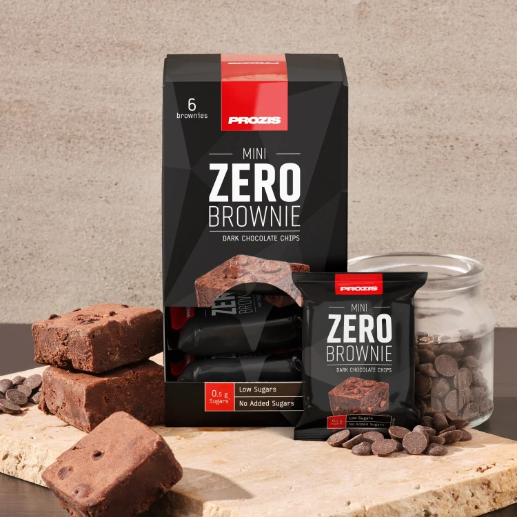 Zero Mini Brownie (6 τεμάχια) - Μαύρη Σοκολάτα Chips