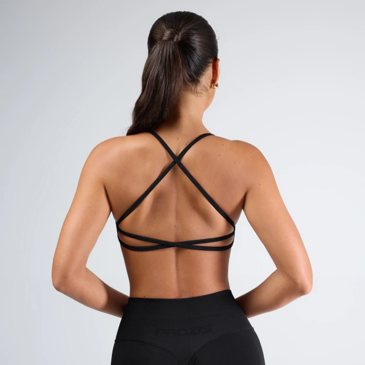 MuseFit Crossback Sports Bra - Black