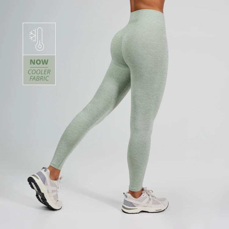 Legging Taille Moyenne Athleisure - Ash Green Melange
