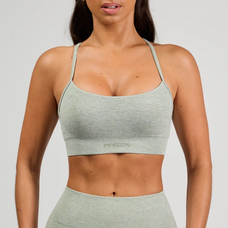 Athleisure Sports Bra - Ash Green Melange
