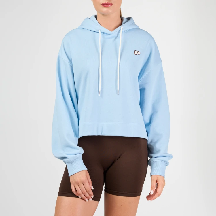 Sweat à Capuche Crop Athleisure P - Sky Blue