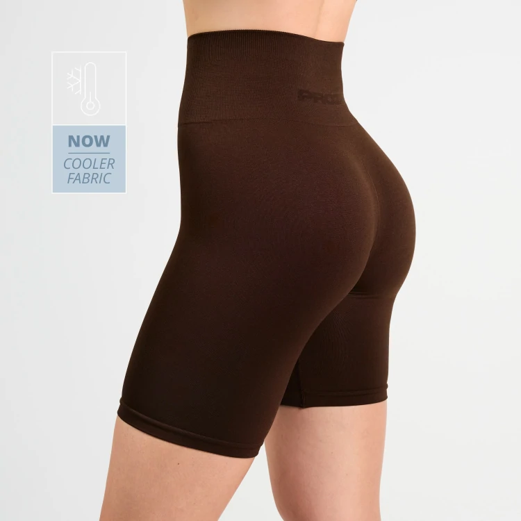 Short Cycliste Taille Haute Athleisure - Brown