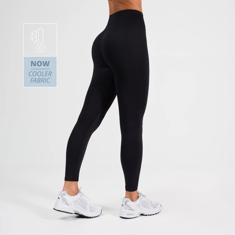 Athleisure Mid-Waist Leggings - Black