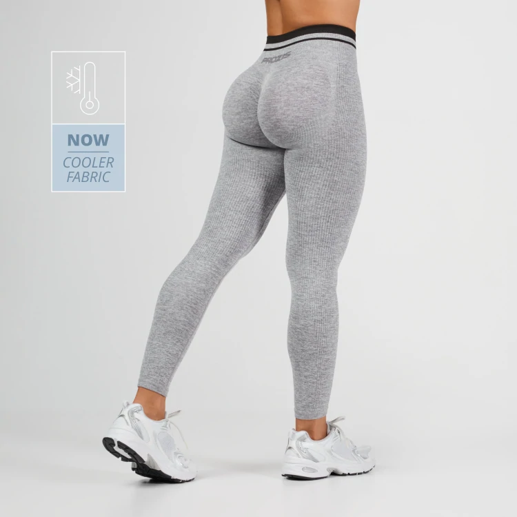 Dynamis Mid-Waist Leggings - Light Gray Melange