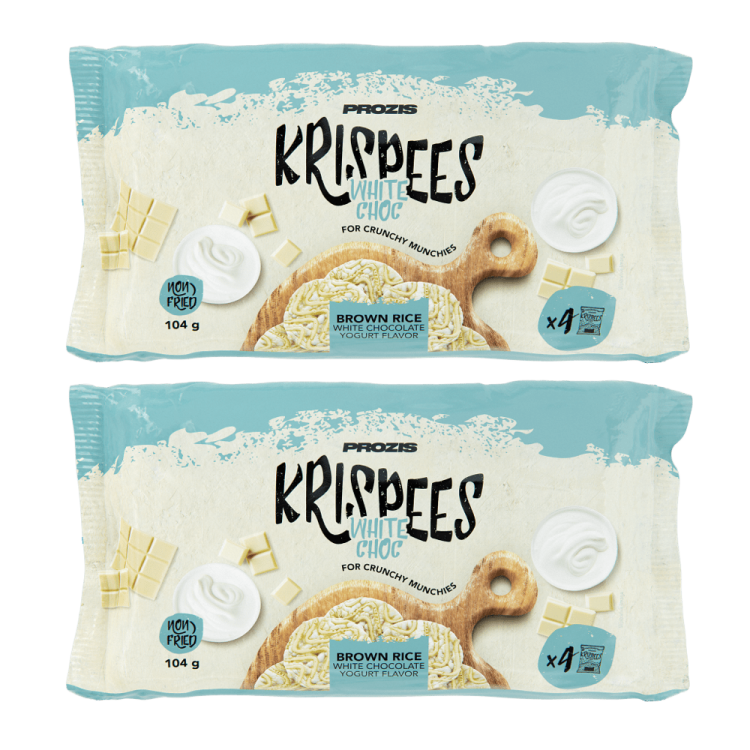 2 x 4 x White Choc Krispees - Arroz com Chocolate Branco e Sabor a Iogurte 26 g