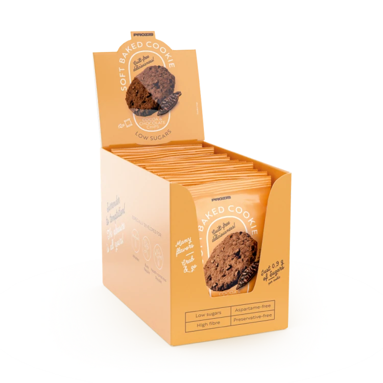 Soft Baked Cookie - Χαμηλή περιεκτικότητα σε ζάχαρη (12 τεμάχια) - Κακάο και Κομμάτια Σοκολάτας