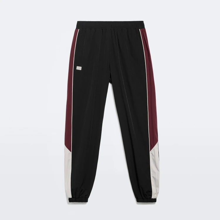 Athletic Track Pants - Black / Bordeaux