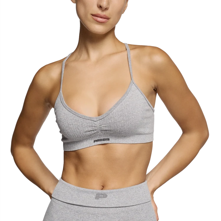 Tough Enough Sports Bra - Light Gray Melange