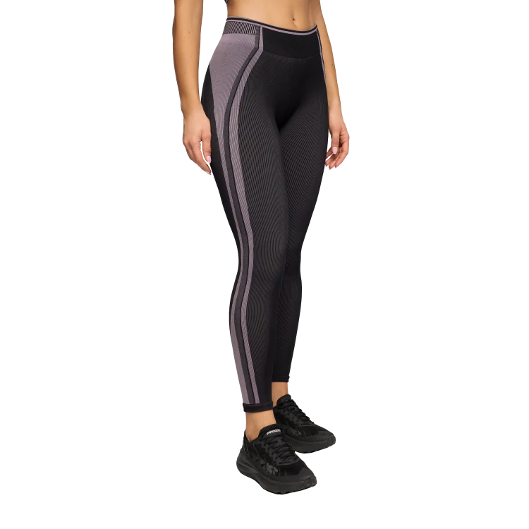 Rush Hour Regular Waist Leggings - Black / Lilac