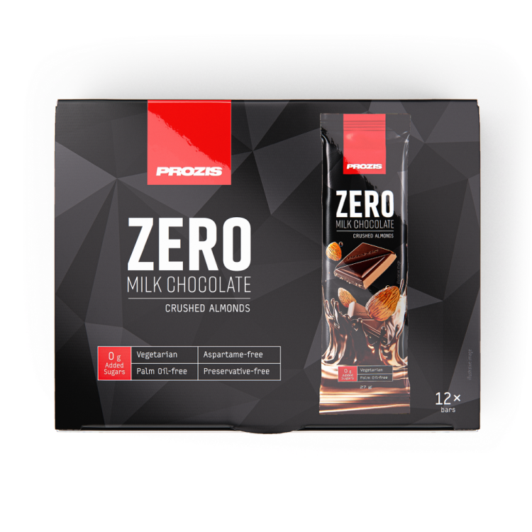 Chocolate de Leite Zero - Amêndoa - 12 barras Prozis