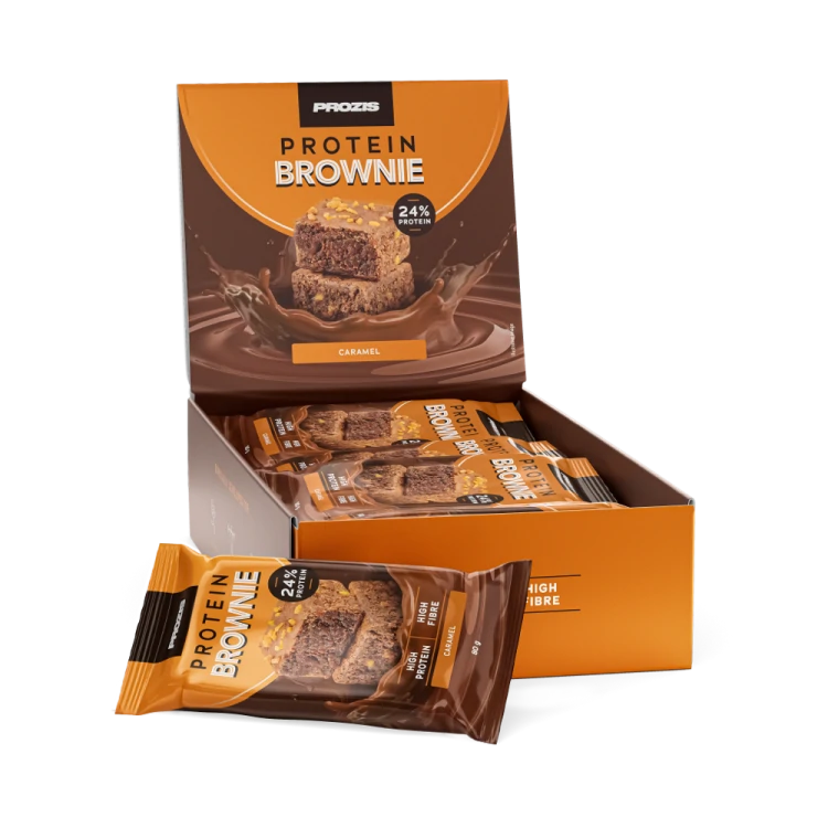 Brownie proteinowe (8 szt.) - Karmel
