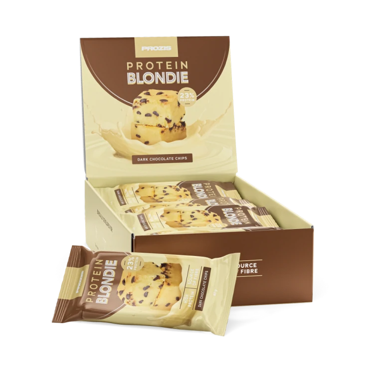 Πρωτεϊνικό Blondie (8 τεμάχια) - Σταγόνες Μαύρης Σοκολάτας