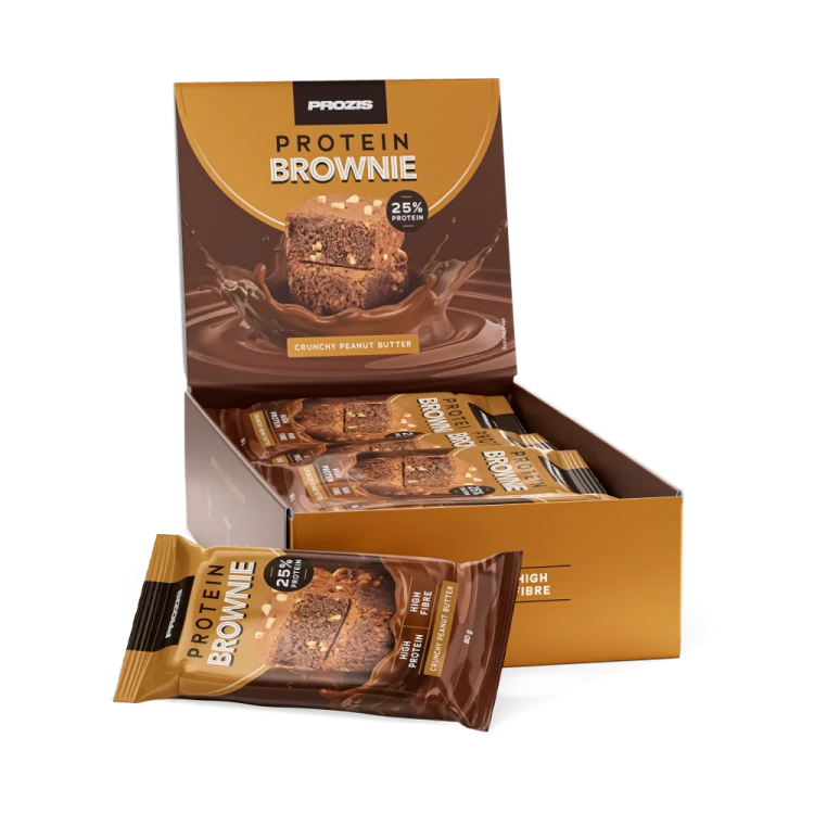 Brownie proteico (8 ud) - Crema de cacahuete crujiente