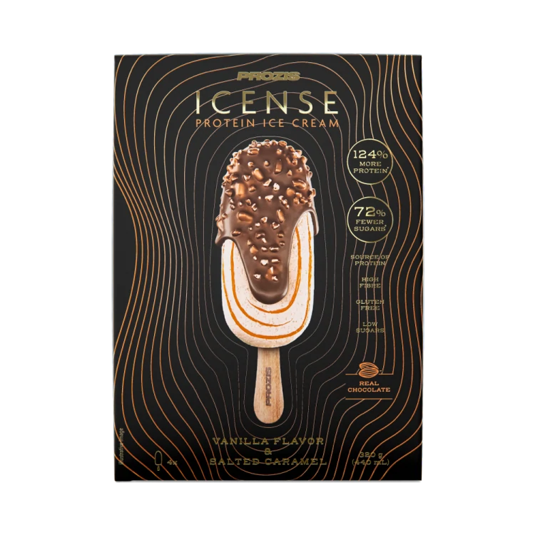 4 x Icense Protein Ice Cream - Vanille et Caramel Beurre Salé