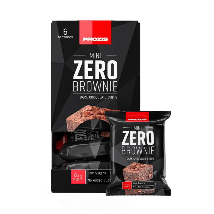 Zero Mini Brownie (6 τεμάχια) - Μαύρη Σοκολάτα Chips