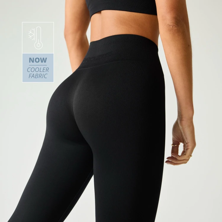 Athleisure Mid-Waist Leggings - Black