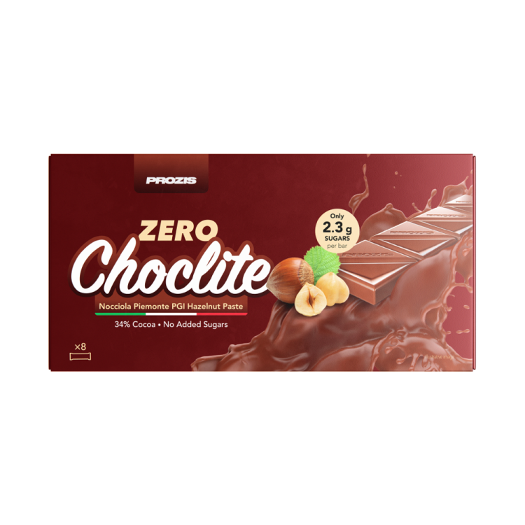 Zero Choclite - Chocolate de Leite e Creme de Avelã - 8 barras Prozis